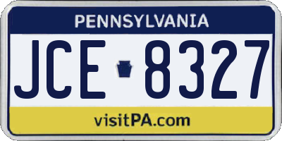 PA license plate JCE8327