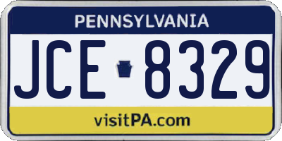 PA license plate JCE8329