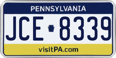 PA license plate JCE8339