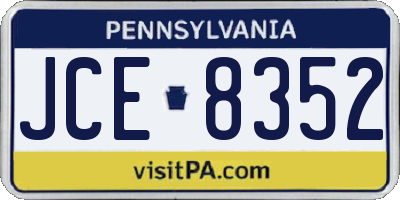 PA license plate JCE8352