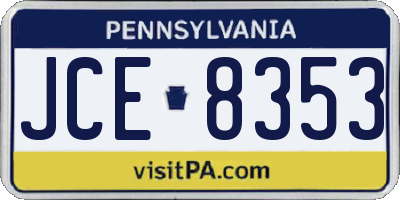 PA license plate JCE8353