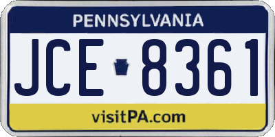 PA license plate JCE8361