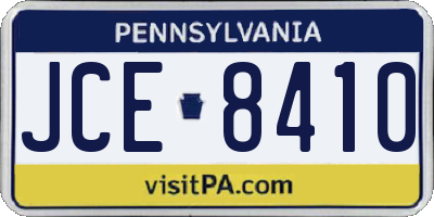 PA license plate JCE8410