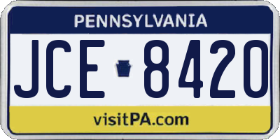 PA license plate JCE8420