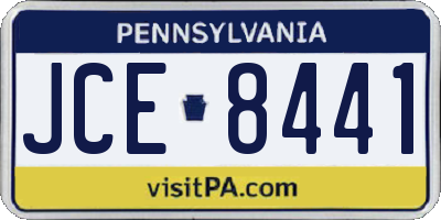PA license plate JCE8441