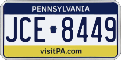 PA license plate JCE8449