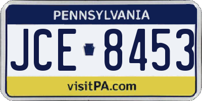 PA license plate JCE8453