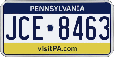 PA license plate JCE8463