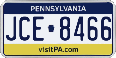 PA license plate JCE8466