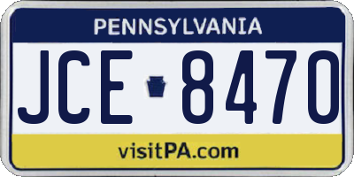 PA license plate JCE8470