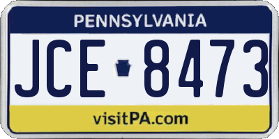 PA license plate JCE8473