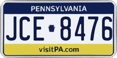 PA license plate JCE8476