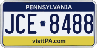 PA license plate JCE8488