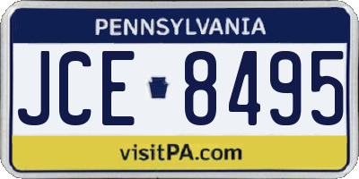 PA license plate JCE8495