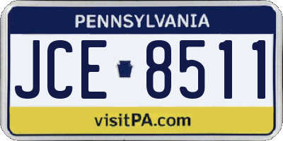 PA license plate JCE8511