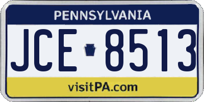 PA license plate JCE8513