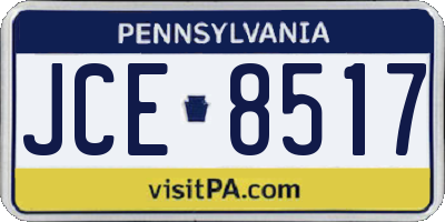 PA license plate JCE8517