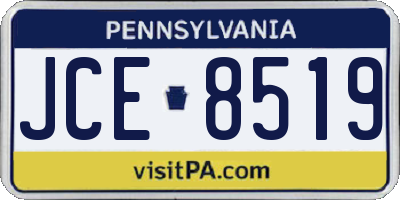 PA license plate JCE8519