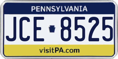 PA license plate JCE8525