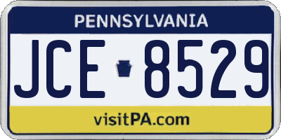PA license plate JCE8529