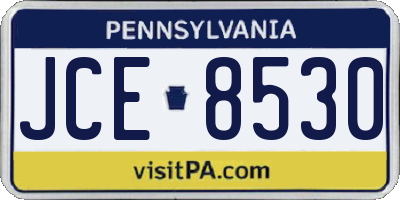PA license plate JCE8530
