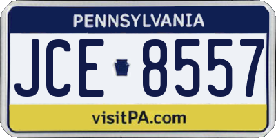 PA license plate JCE8557