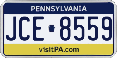 PA license plate JCE8559