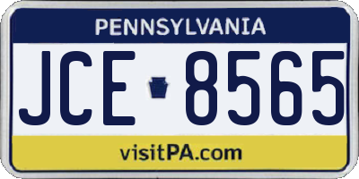 PA license plate JCE8565