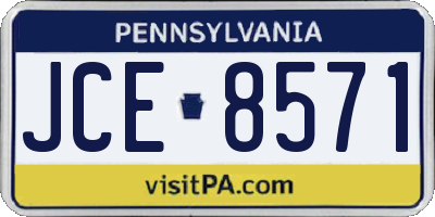 PA license plate JCE8571