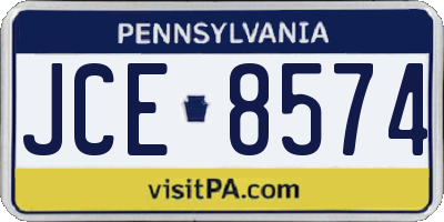 PA license plate JCE8574