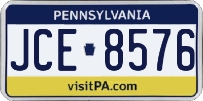 PA license plate JCE8576