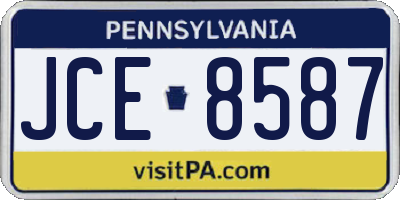 PA license plate JCE8587