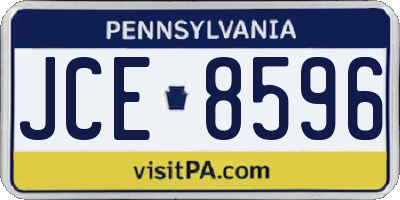 PA license plate JCE8596