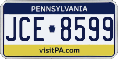 PA license plate JCE8599