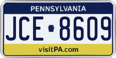 PA license plate JCE8609