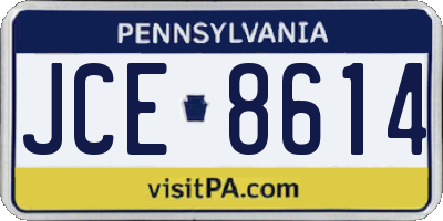 PA license plate JCE8614
