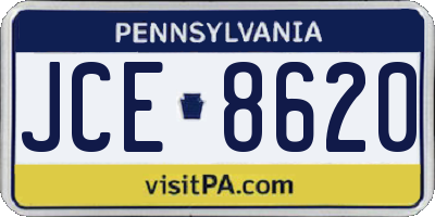 PA license plate JCE8620