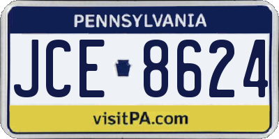 PA license plate JCE8624