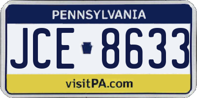 PA license plate JCE8633