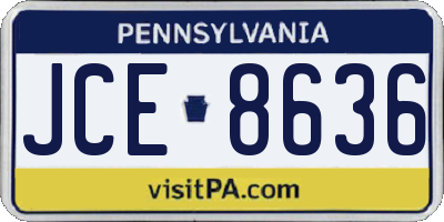 PA license plate JCE8636