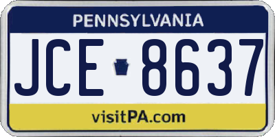 PA license plate JCE8637