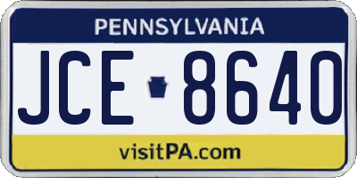 PA license plate JCE8640