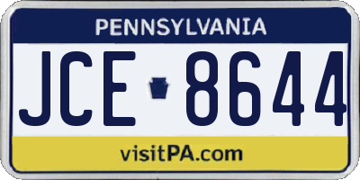 PA license plate JCE8644