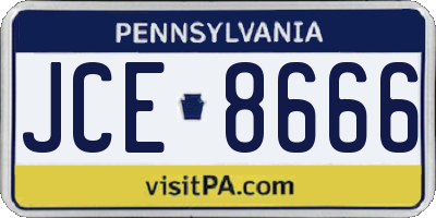 PA license plate JCE8666
