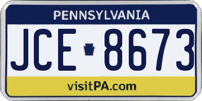 PA license plate JCE8673