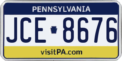 PA license plate JCE8676