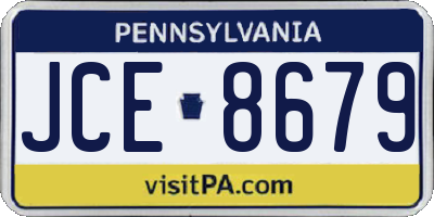 PA license plate JCE8679