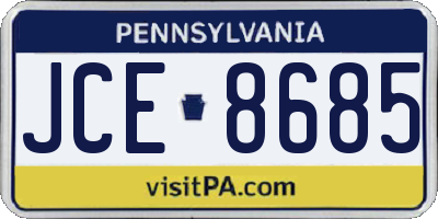 PA license plate JCE8685