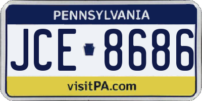 PA license plate JCE8686