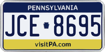 PA license plate JCE8695